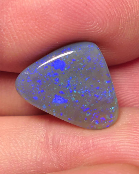 Lightning Ridge Double Sided Dark Crystal Opal Gemstone 5cts Gem Grade  N6 Body Tone B3 Stunning Blues with flashes of Greens 15x16x3mm WAC60