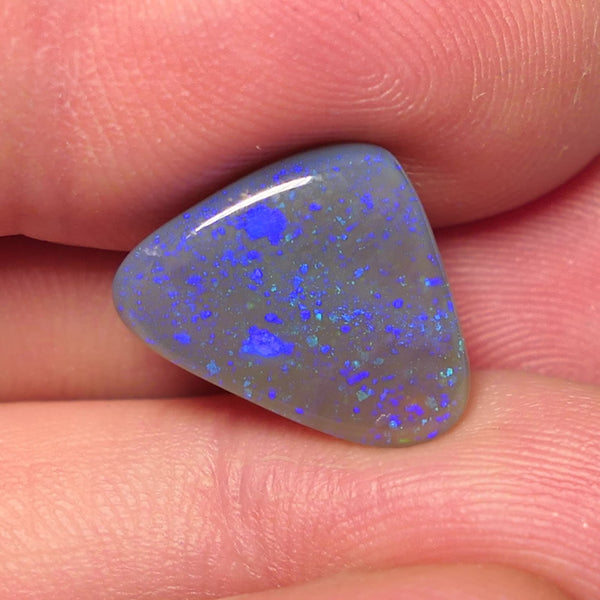 Lightning Ridge Double Sided Dark Crystal Opal Gemstone 5cts Gem Grade  N6 Body Tone B3 Stunning Blues with flashes of Greens 15x16x3mm WAC60