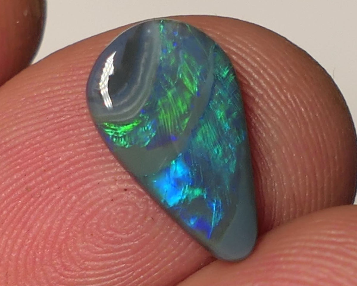 Dark Opal Picture stone Gemstone 1.6cts Gem Grade Mulga® N5 Body Tone B3 Brightness Stunning Multifires 13x8x2mm WAC62