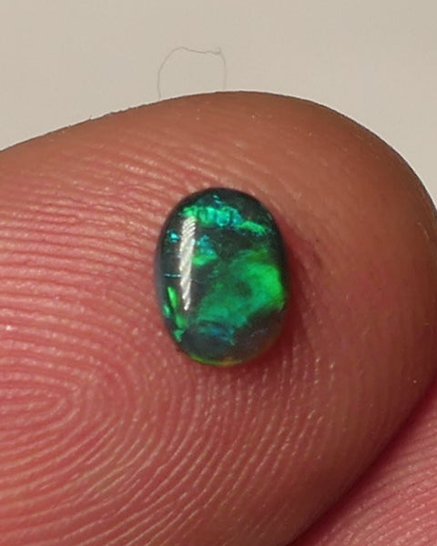 Black Opal Gemstone 0.35cts Gem Grade Mulga® N4 Body Tone B3 Brightness Stunning Green/Blue Fires 6x4.5x1.5mm WAC66