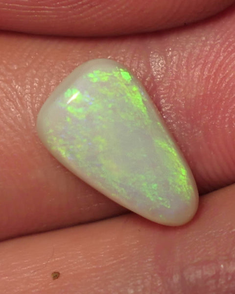 Lightning Ridge N8 Light opal Gemstone 2.7cts Polished ready for setting Yellow Dominant Multifires 13x8x3mm SKU#0411