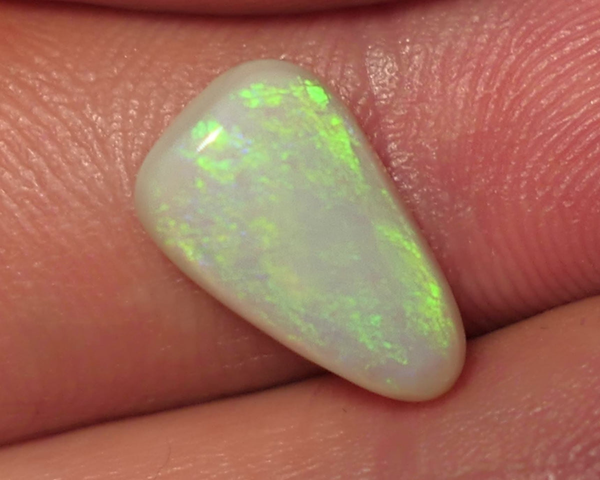 Lightning Ridge N8 Light opal Gemstone 2.7cts Polished ready for setting Yellow Dominant Multifires 13x8x3mm SKU#0411