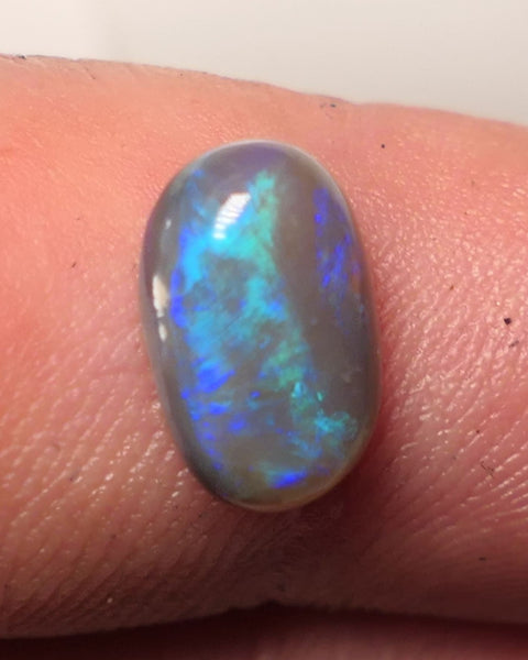 Lightning Ridge Dark Opal Gemstone 1.7cts Jewellery Grade N5 Body Tone B4 Brightness Rolling Green / Blue fires 10x6x3mm WAC68