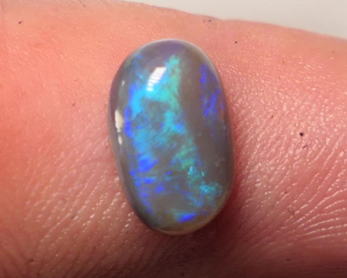 Lightning Ridge Dark Opal Gemstone 1.7cts Jewellery Grade N5 Body Tone B4 Brightness Rolling Green / Blue fires 10x6x3mm WAC68