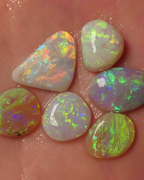 Lightning Ridge Opal Rubs/Preforms Jewellery Makers parcel Gem Grade Light Dark & Crystal Miners Bench® Preforms 12.6cts Gorgeous Vivid Vibrant Super bright Multifires 14x10x2mm to 11x8x2mm WAC67