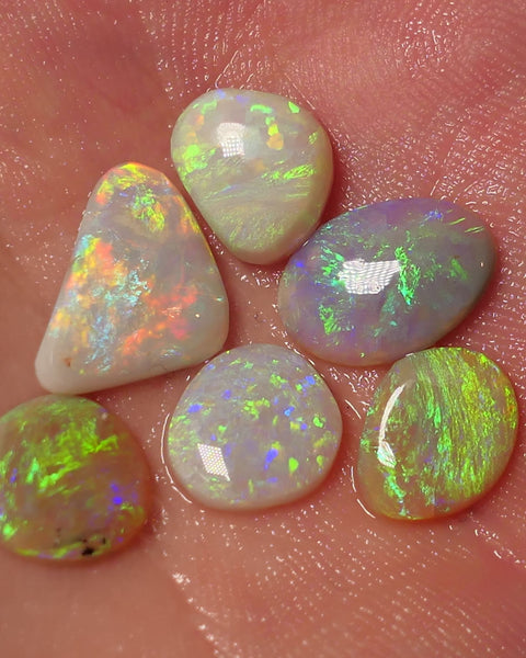 Lightning Ridge Opal Rubs/Preforms Jewellery Makers parcel Gem Grade Light Dark & Crystal Miners Bench® Preforms 12.6cts Gorgeous Vivid Vibrant Super bright Multifires 14x10x2mm to 11x8x2mm WAC67