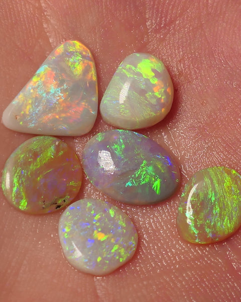 Lightning Ridge Opal Rubs/Preforms Jewellery Makers parcel Gem Grade Light Dark & Crystal Miners Bench® Preforms 12.6cts Gorgeous Vivid Vibrant Super bright Multifires 14x10x2mm to 11x8x2mm WAC67