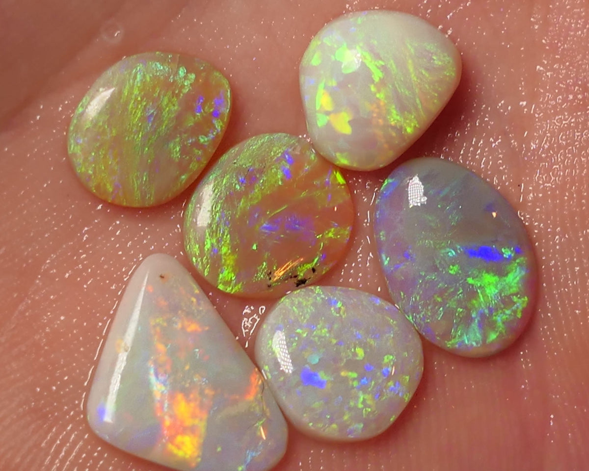 Lightning Ridge Opal Rubs/Preforms Jewellery Makers parcel Gem Grade Light Dark & Crystal Miners Bench® Preforms 12.6cts Gorgeous Vivid Vibrant Super bright Multifires 14x10x2mm to 11x8x2mm WAC67