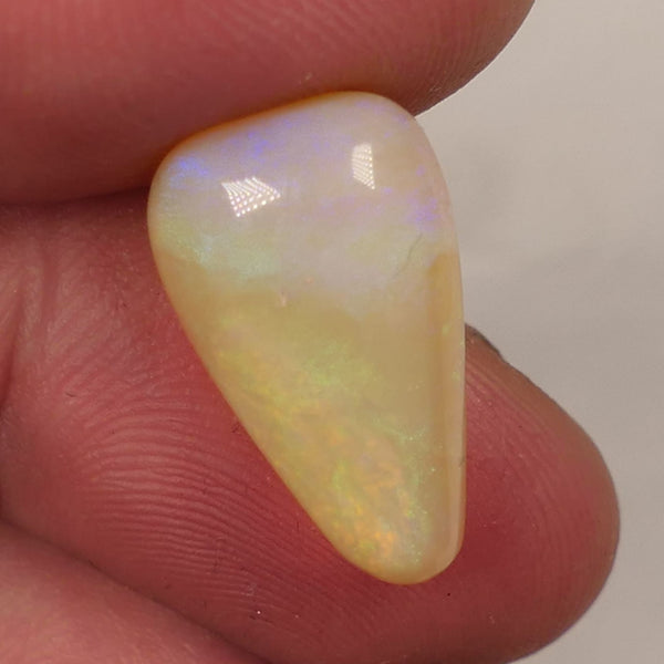 Lightning Ridge N8 Light Crystal opal Gemstone 9.35cts Polished ready for setting Nice Yellow/Blue Fires 18x12x7mmm SKU#0409