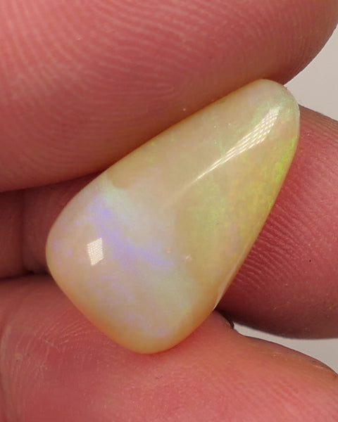 Lightning Ridge N8 Light Crystal opal Gemstone 9.35cts Polished ready for setting Nice Yellow/Blue Fires 18x12x7mmm SKU#0409