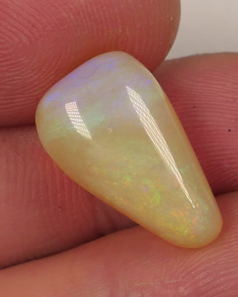 Lightning Ridge N8 Light Crystal opal Gemstone 9.35cts Polished ready for setting Nice Yellow/Blue Fires 18x12x7mmm SKU#0409