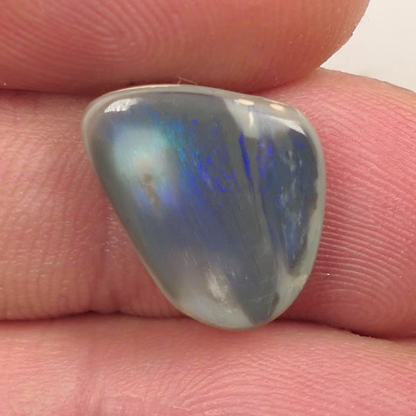 Lightning Ridge Dark Crystal opal Picture Stone Gemstone 4.65cts Polished ready for setting Some Blue colours 15x12x3.5mm SKU#0407