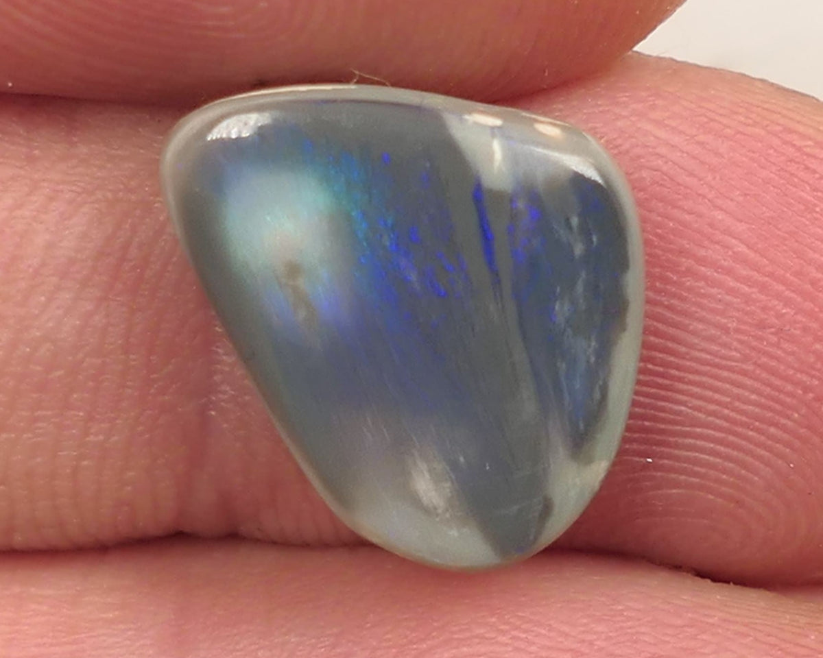 Lightning Ridge Dark Crystal opal Picture Stone Gemstone 4.65cts Polished ready for setting Some Blue colours 15x12x3.5mm SKU#0407