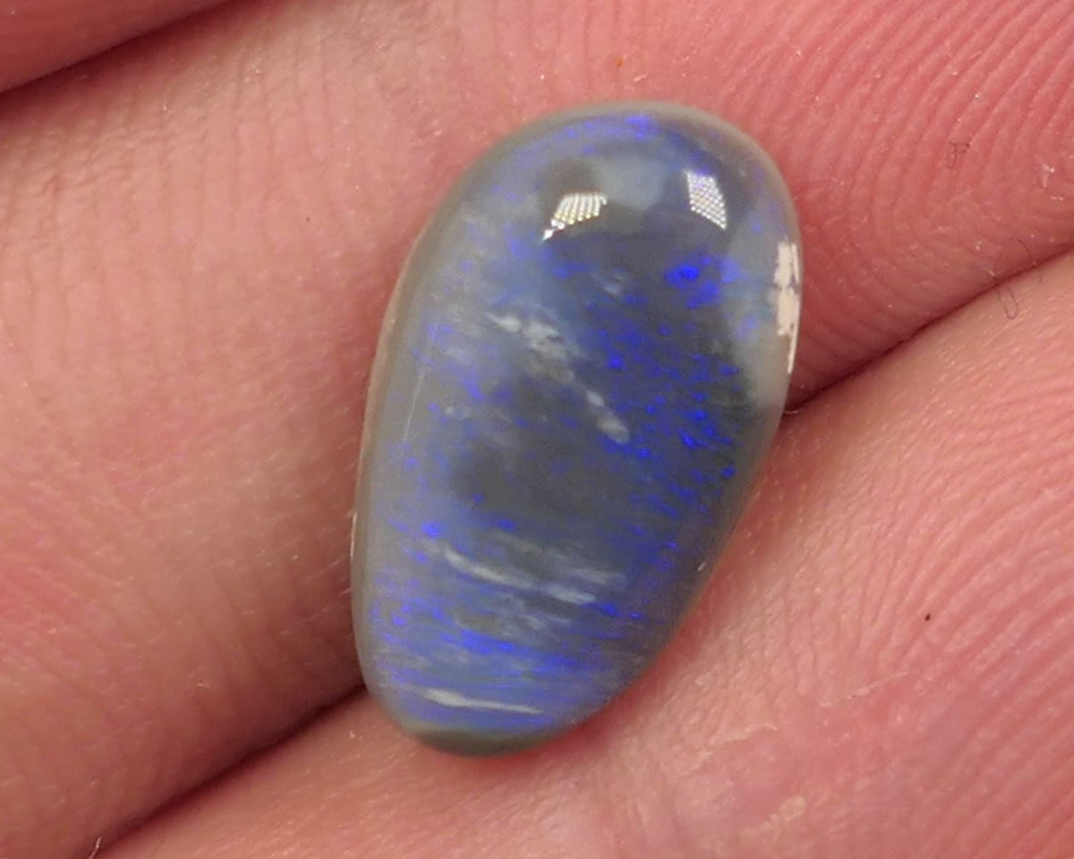 Lightning Ridge Dark Crystal opal Picture Stone Gemstone 2.7cts Polished ready for setting Nice Blue colours 13x7x3mm SKU#0403