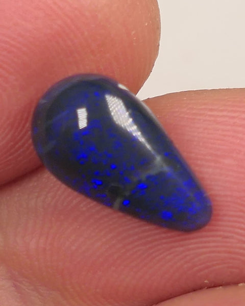 Lightning Ridge Black Crystal opal Gemstone N4 2.55cts Polished ready for setting Nice Blue colours 14x7x4mm SKU#0405