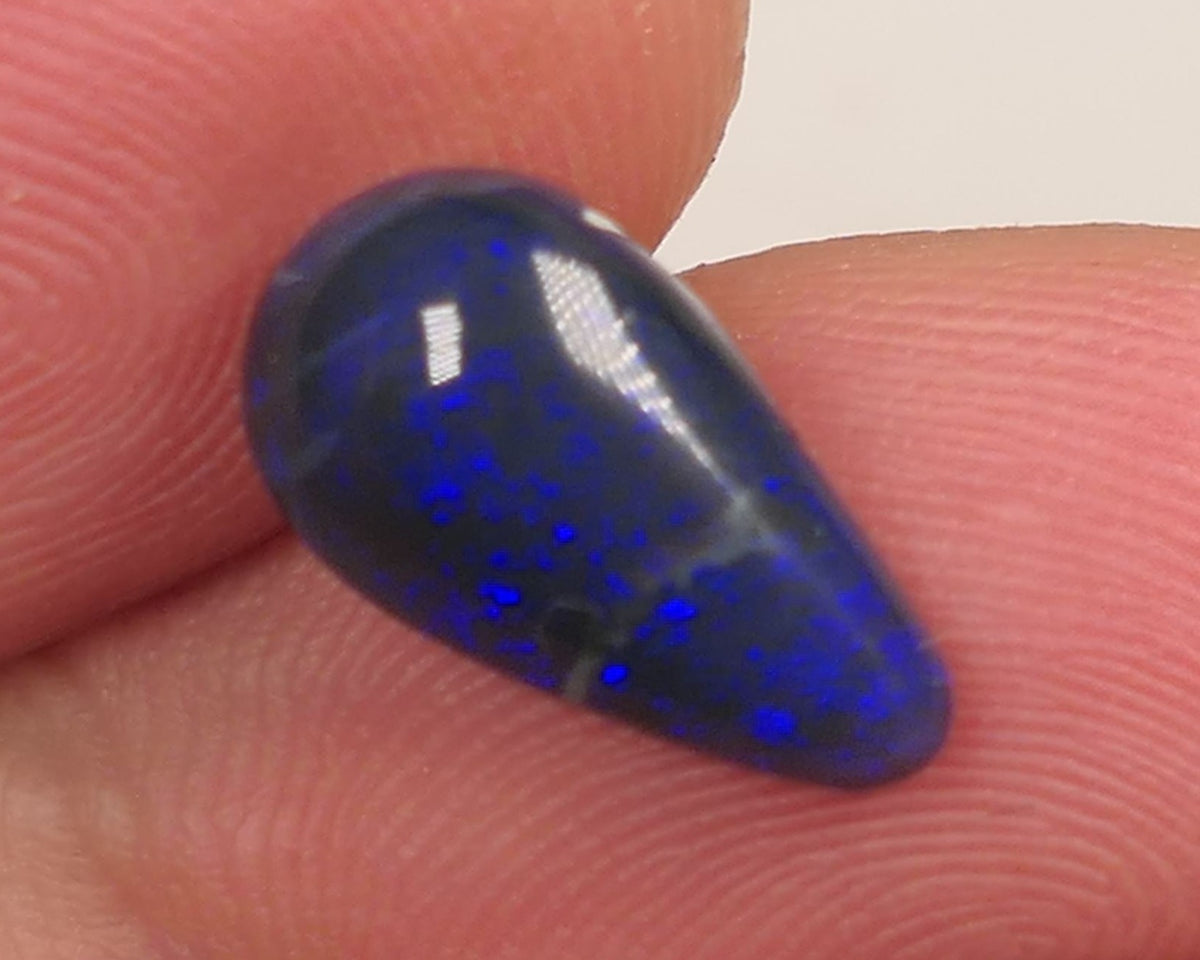 Lightning Ridge Black Crystal opal Gemstone N4 2.55cts Polished ready for setting Nice Blue colours 14x7x4mm SKU#0405