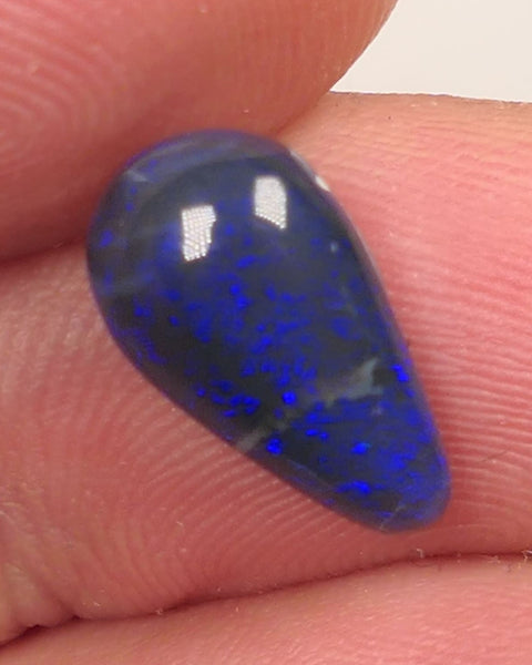 Lightning Ridge Black Crystal opal Gemstone N4 2.55cts Polished ready for setting Nice Blue colours 14x7x4mm SKU#0405