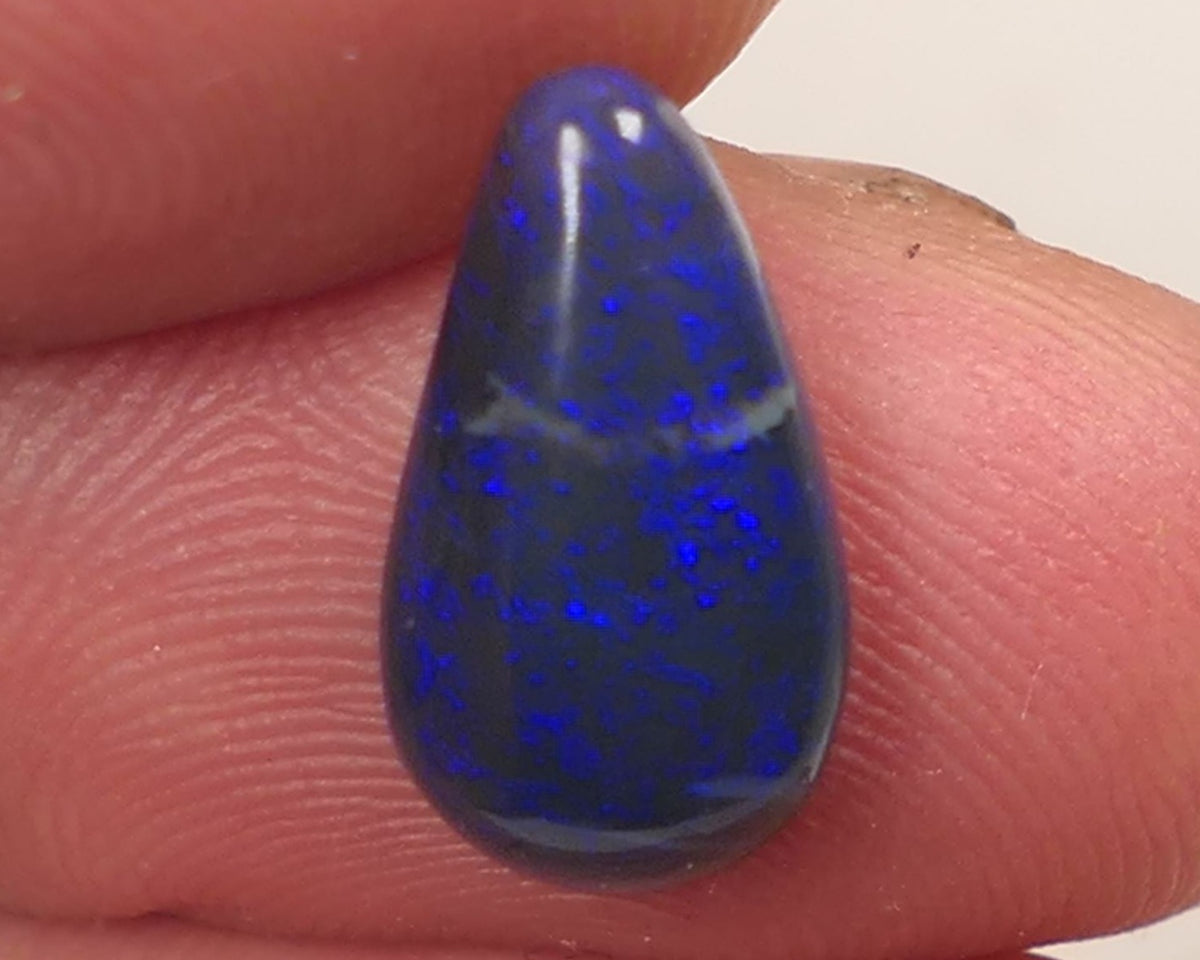 Lightning Ridge Black Crystal opal Gemstone N4 2.55cts Polished ready for setting Nice Blue colours 14x7x4mm SKU#0405