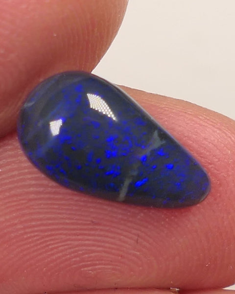 Lightning Ridge Black Crystal opal Gemstone N4 2.55cts Polished ready for setting Nice Blue colours 14x7x4mm SKU#0405