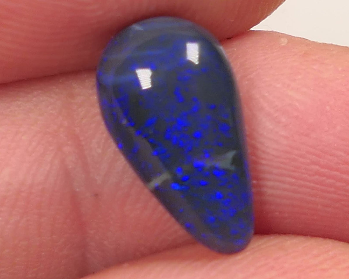 Lightning Ridge Black Crystal opal Gemstone N4 2.55cts Polished ready for setting Nice Blue colours 14x7x4mm SKU#0405