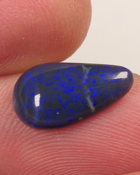 Lightning Ridge Black Crystal opal Gemstone N4 2.55cts Polished ready for setting Nice Blue colours 14x7x4mm SKU#0405