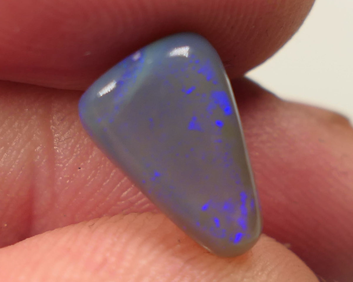 Lightning Ridge Dark Crystal opal Gemstone 3.3cts Polished ready for setting Some Nice Blue colours 12x8x5mm SKU#0444