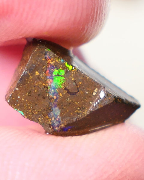 Queensland Boulder Boulder opal 5cts rough / Rubs Winton Bright Electric Multifires 13x9x3mm & 6x4x3mm 0606