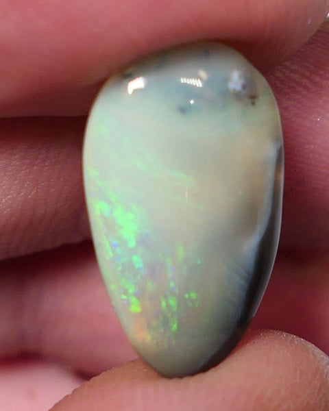 Lightning Ridge Dark Crystal opal Picture Stone Gemstone 4.4cts Polished ready for setting Green/Yellow/Blue fires 19x11x3mm  0639