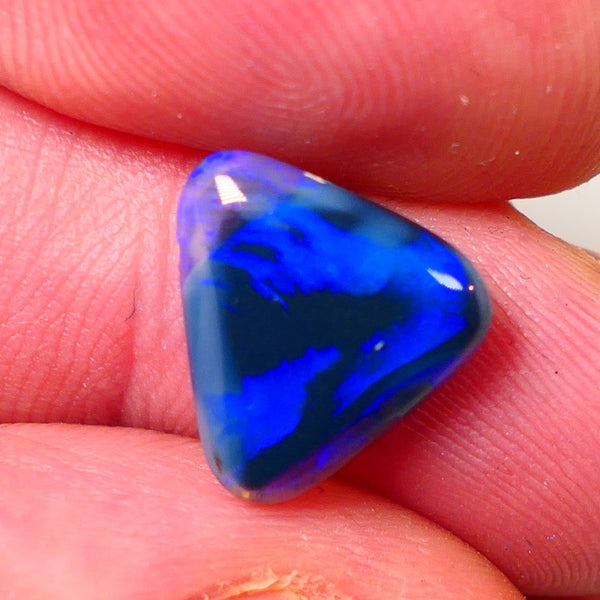 Lightning Ridge Black opal Picture Stone Gemstone 3.1cts Polished ready for setting Nice Bright Blue colours 12x12x3mm 0650