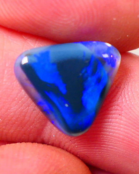 Lightning Ridge Black opal Picture Stone Gemstone 3.1cts Polished ready for setting Nice Bright Blue colours 12x12x3mm 0650