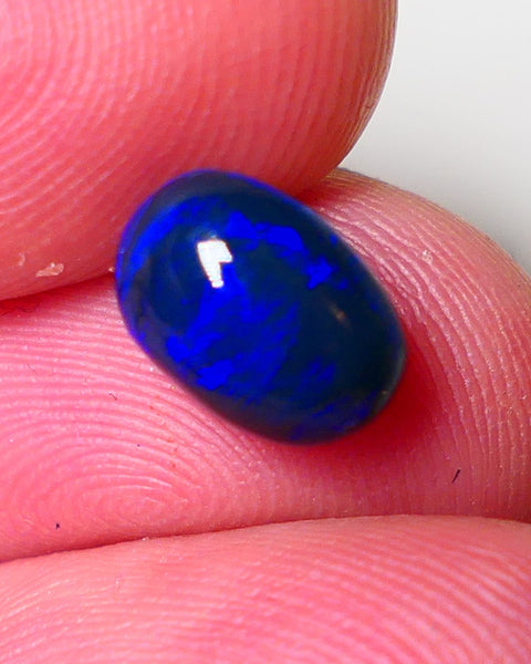 Lightning Ridge Black Crystal Opal Gemstone 2.40cts Gem Grade Mulga® N4 Black Body Tone High dome B6 Brightness Stunning Royal Blues 10x6x5mm UK07