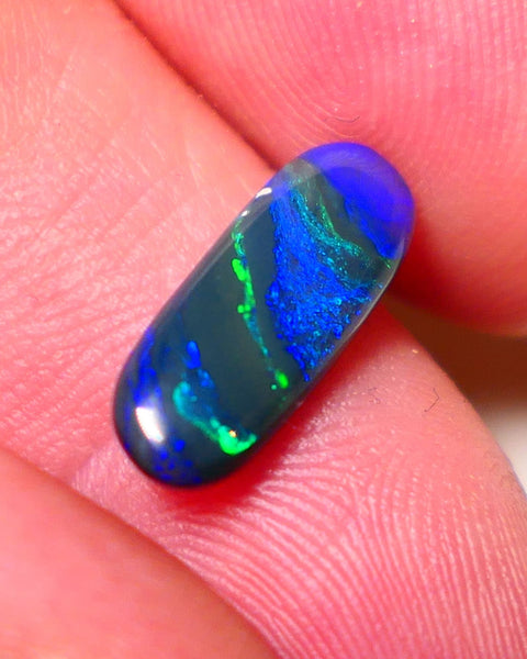 Lightning Black Opal Gemstone 2.4cts Gem Grade Mulga® N3 Black Body Tone B4 Brightness Stunning Multifires 15x6x3mm UK06