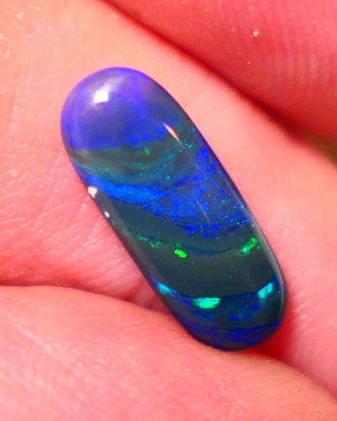 Lightning Black Opal Gemstone 2.4cts Gem Grade Mulga® N3 Black Body Tone B4 Brightness Stunning Multifires 15x6x3mm UK06