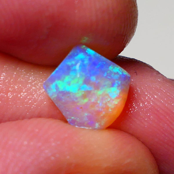 Lightning Ridge Gem Opal Crystal Base knobby Rough Rub 1.85cts Clean Gorgeous Stunning Vibrant Bright fires 9x8x3mm 0955