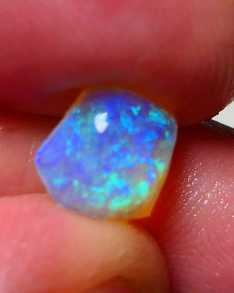 Lightning Ridge Gem Opal Crystal Base knobby Rough Rub 1.85cts Clean Gorgeous Stunning Vibrant Bright fires 9x8x3mm 0955