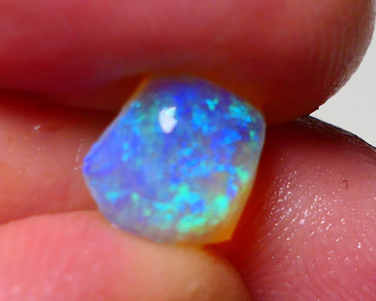 Lightning Ridge Gem Opal Crystal Base knobby Rough Rub 1.85cts Clean Gorgeous Stunning Vibrant Bright fires 9x8x3mm 0955