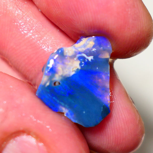 Lightning Ridge Opal Black Crystal Base Seam Rough Rub 5.5cts Gorgeous Stunning Bright fires 18x15x6mm 0954