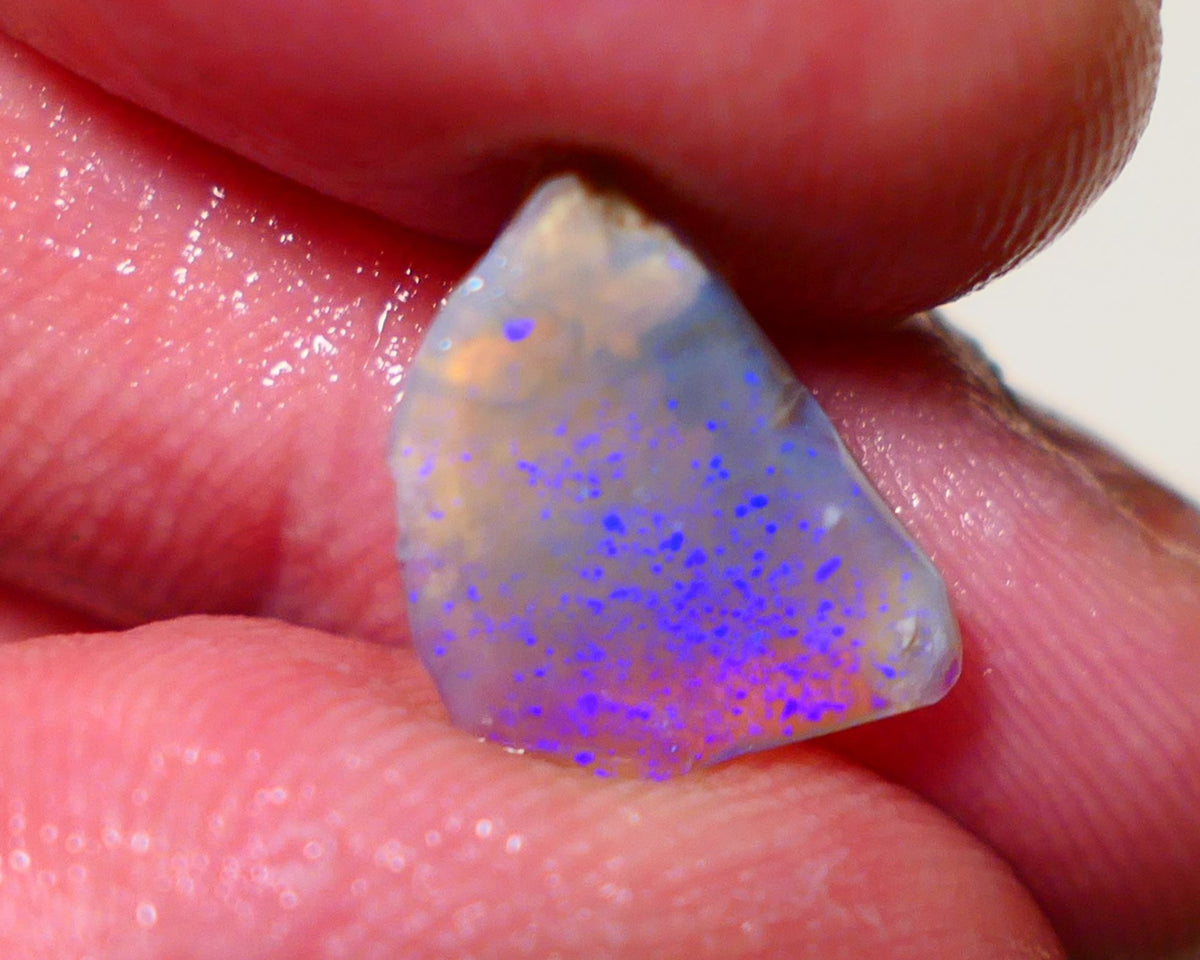 Lightning Ridge Opal Dark Crystal Base Seam Rough Rub 3.2cts Gorgeous Stunning Bright fires 14x12x4mm 1111