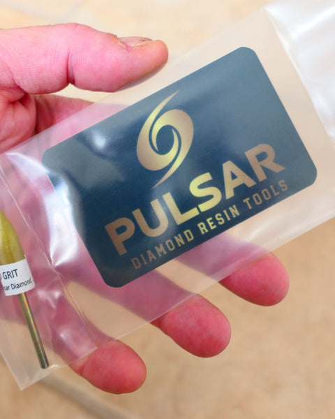 PULSAR™ DIAMOND RESIN POINTS MK2'S COLOUR CODED LAPIDARY BURRS FOR DREMEL & ROTARY TOOLS 3MM SHAFT POLISH SINGLE 1x 3,000 GRIT