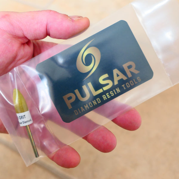 PULSAR™ DIAMOND RESIN POINTS MK2'S COLOUR CODED LAPIDARY BURRS FOR DREMEL & ROTARY TOOLS 3MM SHAFT POLISH SINGLE 1x 3,000 GRIT