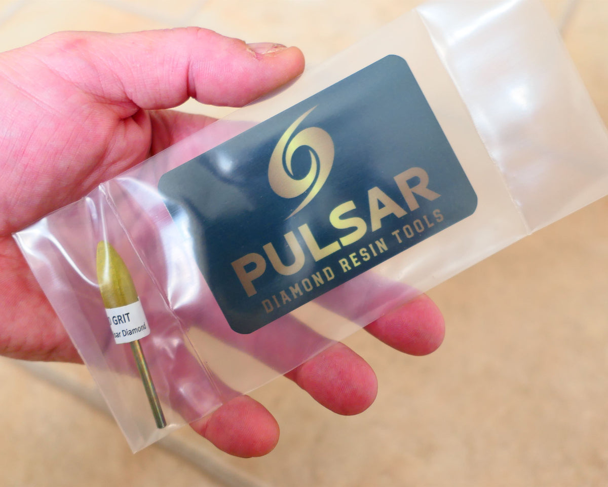 PULSAR™ DIAMOND RESIN POINTS MK2'S COLOUR CODED LAPIDARY BURRS FOR DREMEL & ROTARY TOOLS 3MM SHAFT POLISH SINGLE 1x 3,000 GRIT