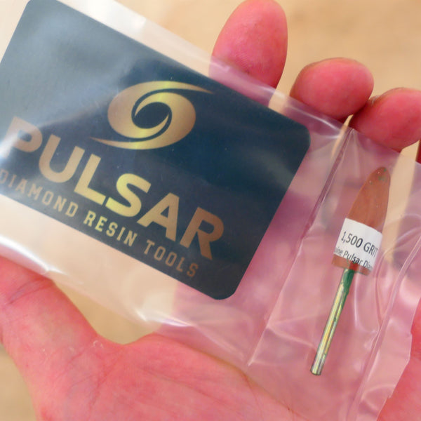 PULSAR™ DIAMOND RESIN POINTS MK2'S COLOUR CODED LAPIDARY BURRS FOR DREMEL & ROTARY TOOLS 3MM SHAFT POLISH SIGNLE 1x 1,500 GRIT