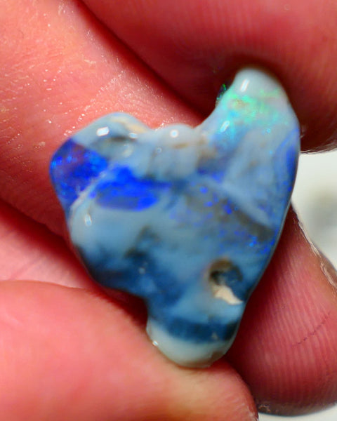 Lightning Ridge Dark Knobby Rough Opal 9.50cts Stunning Bright blue fires 21x16x6mm 1319