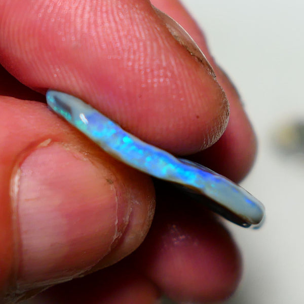 Lightning Ridge Rough Opal 13cts Nice sized Dark Crystal Seam Gorgeous Bright fires in bar to carve 33x26x3mm 1316