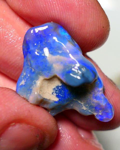 Lightning Ridge Rough Opal 15cts Nice sized Dark Crystal Seam Gorgeous Bright fires in bar to carve or cut 29x19x8mm 1315