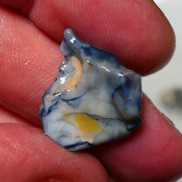 Lightning Ridge Opal Dark base Seam Rough 9.50cts Gorgeous Stunning Very Bright Royal Blue fires 21x19x7mm 1313