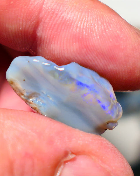 Lightning Ridge Rough Opal 23cts Seam showing some blues 24x16x12mm 1412