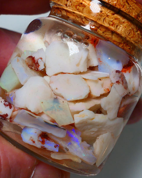 Coober Pedy Opal Rough Parcel Light & Crystal 225cts Gamble but has lots colours to go at 20mm to chip size A1538