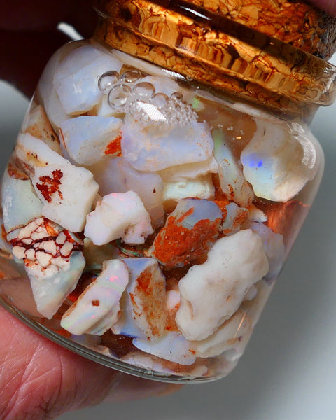 Coober Pedy Opal Rough Parcel Light & Crystal 225cts Gamble but has lots colours to go at 20mm to chip size A1539