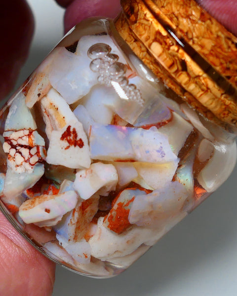 Coober Pedy Opal Rough Parcel Light & Crystal 225cts Gamble but has lots colours to go at 20mm to chip size A1539